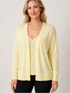 Gap Cardigan Sweater and Tank Set, Soft Yellow, Size M